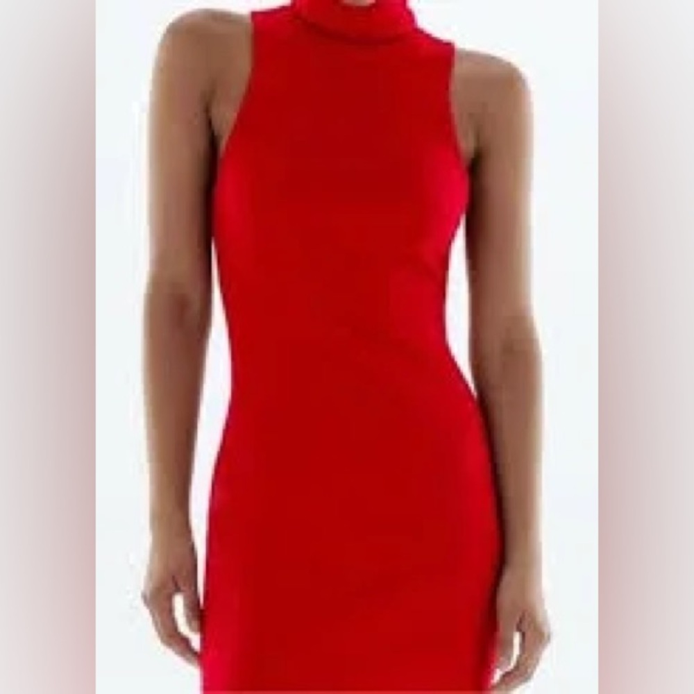 Zara red turtleneck dress
